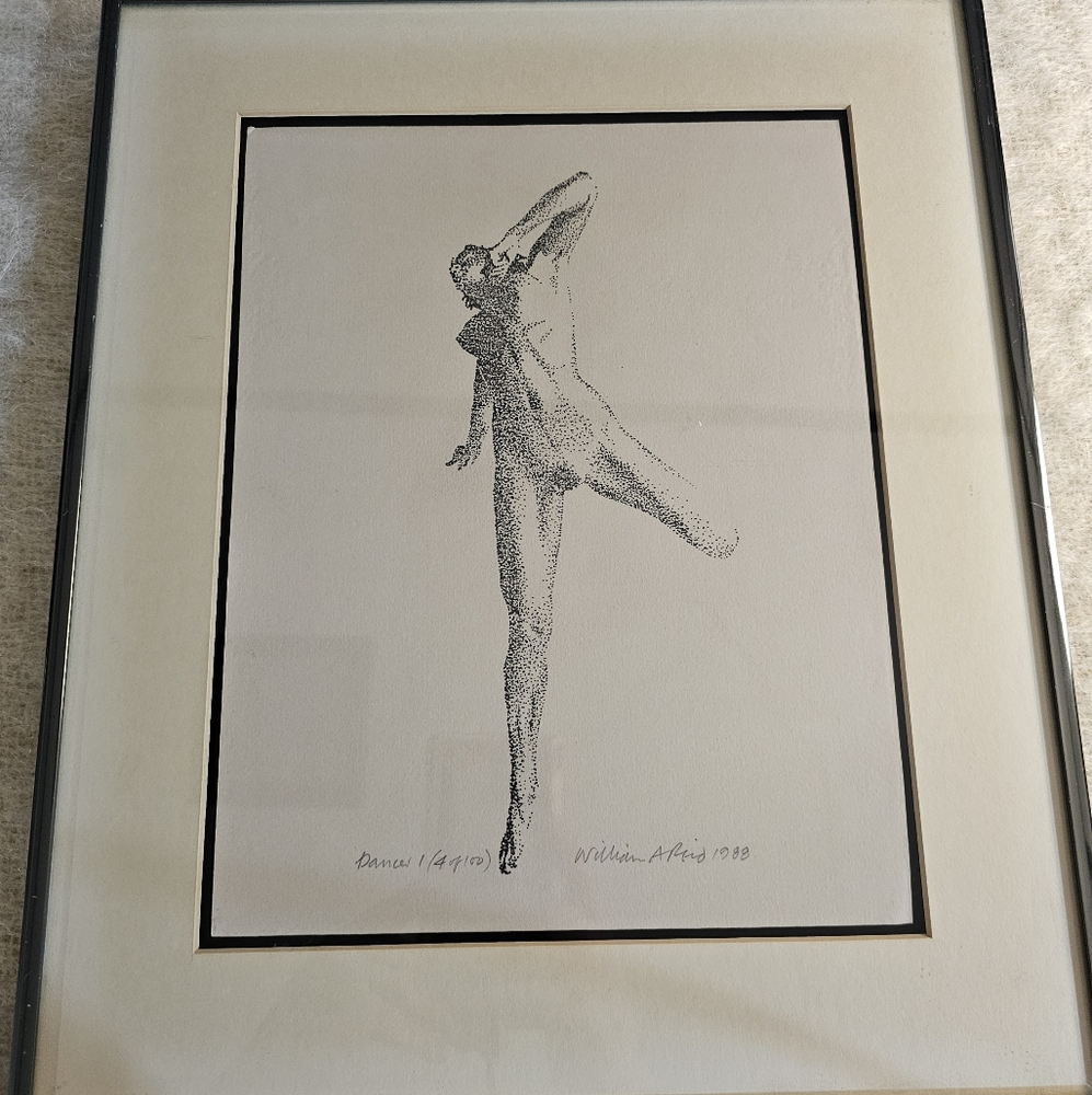 Vintage Framed Nude Art Print Artist Signed